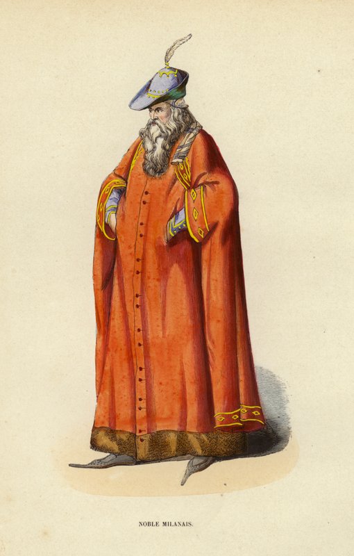 Noble Milanais (farget gravering) av European School