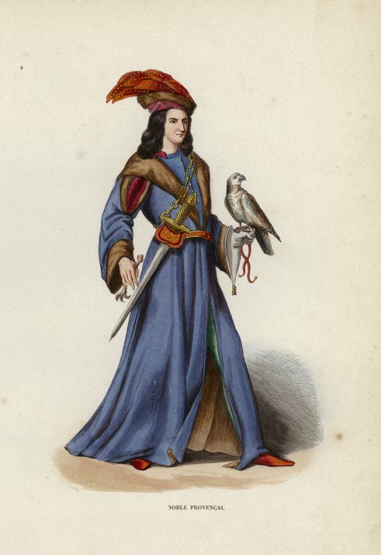 Noble provençalsk (farget gravering) av European School