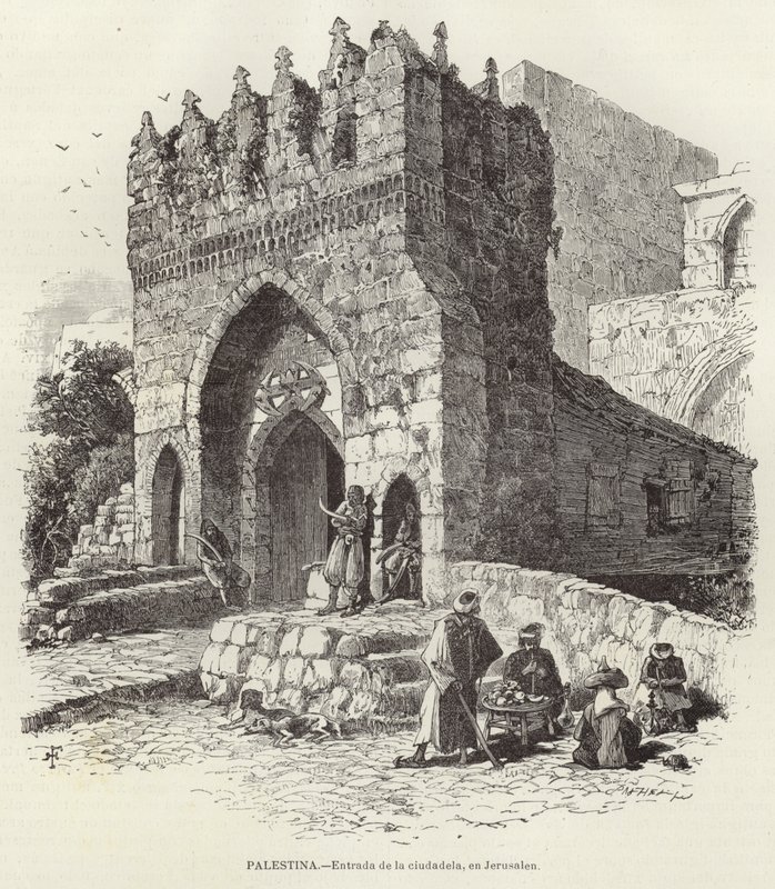 Palestina, Inngangen til citadellet, i Jerusalem av European School