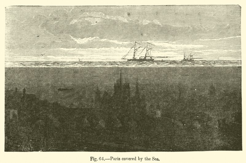 Paris dekket av havet (gravering) av European School