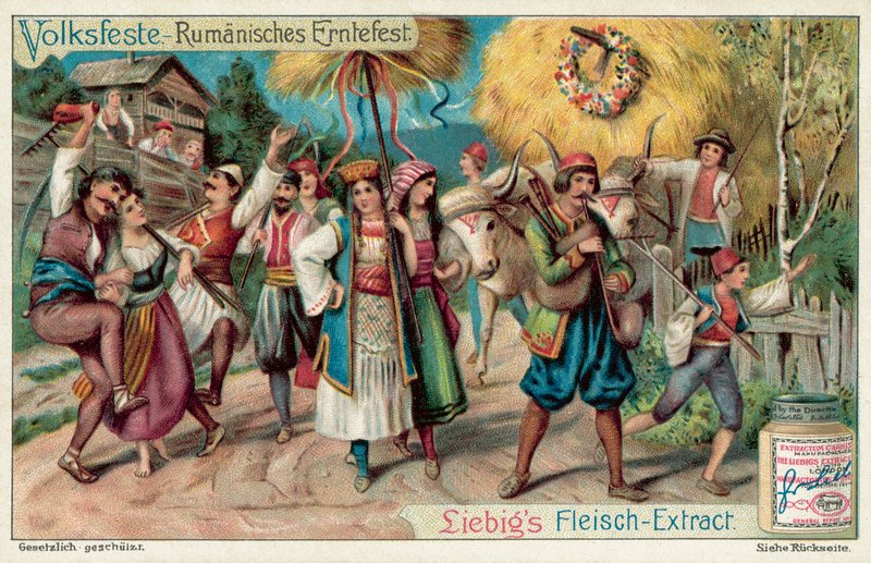 Pinsefeiring i Romania (chromolitho) av European School