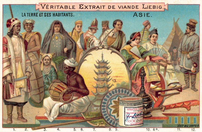 Folk i Asia (chromolitho) av European School