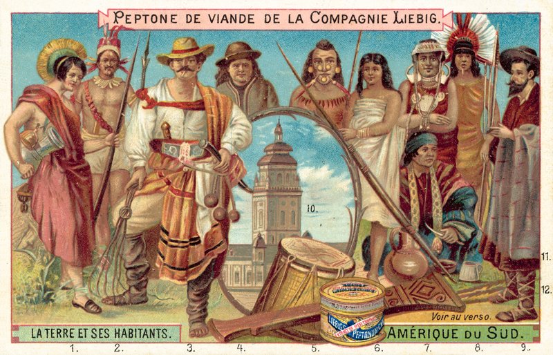 Folk i Sør-Amerika (chromolitho) av European School