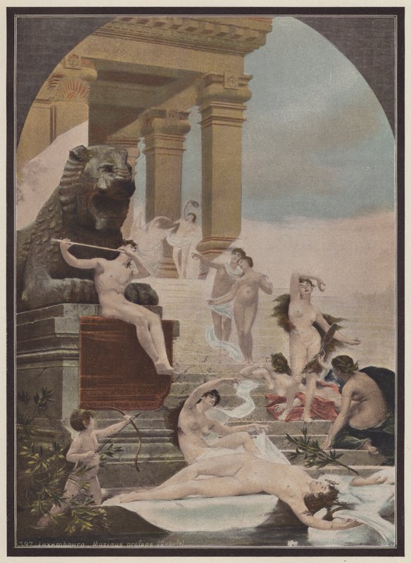 Profan musikk (farge litho) av European School