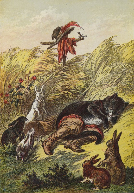 Puss In Boots (farge litho) av European School