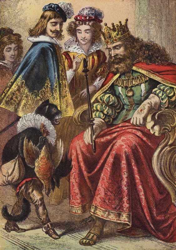 Puss In Boots (farge litho) av European School