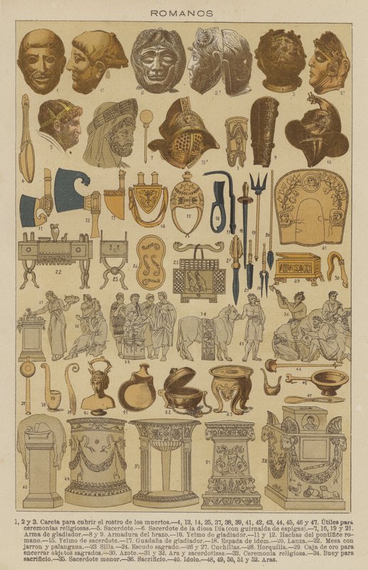 romere (farge litho) av European School