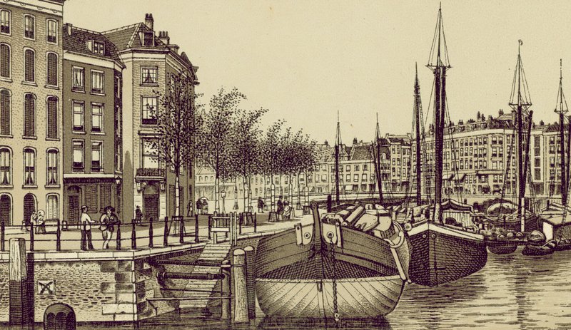 Rotterdam: Geldersche Kade (litho) av European School
