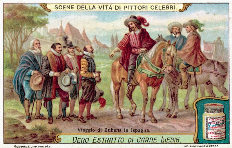 Rubens' reiser i Spania (chromolitho) av European School
