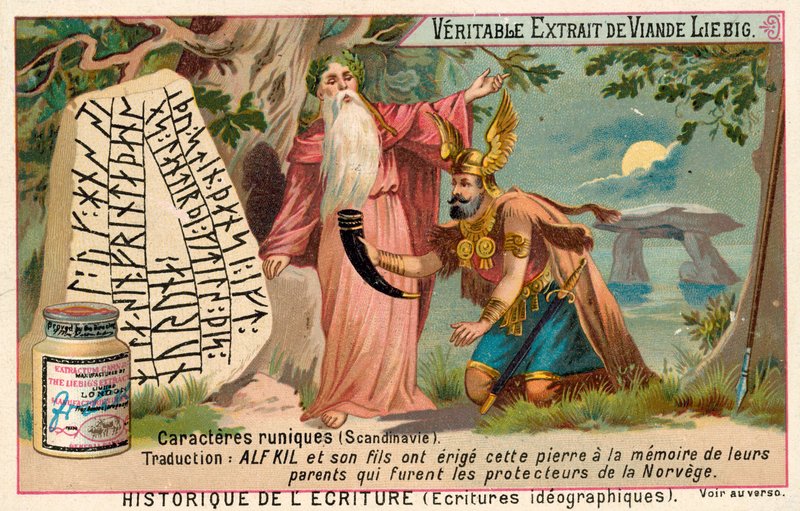 Skandinaviske runer (chromolitho) av European School