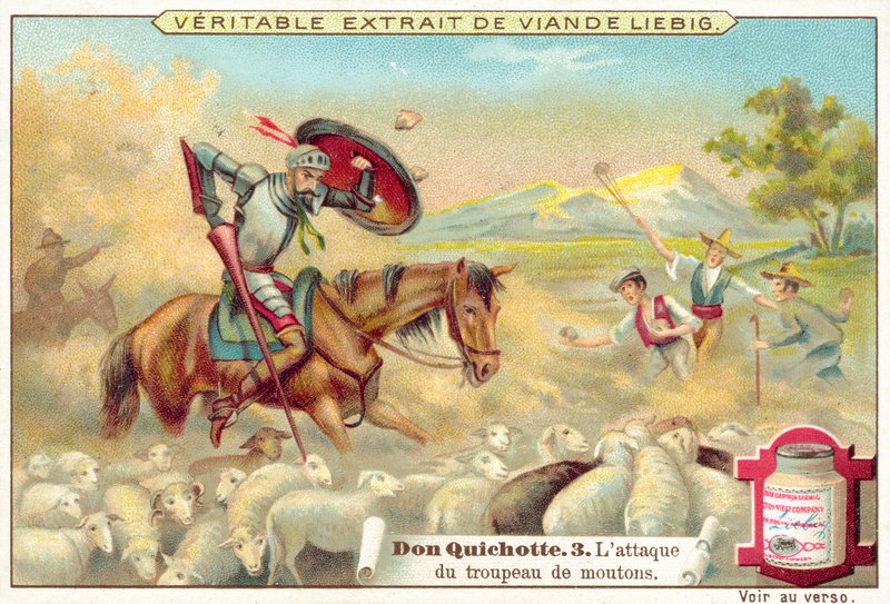 Scene fra Don Quixote (chromolitho) av European School