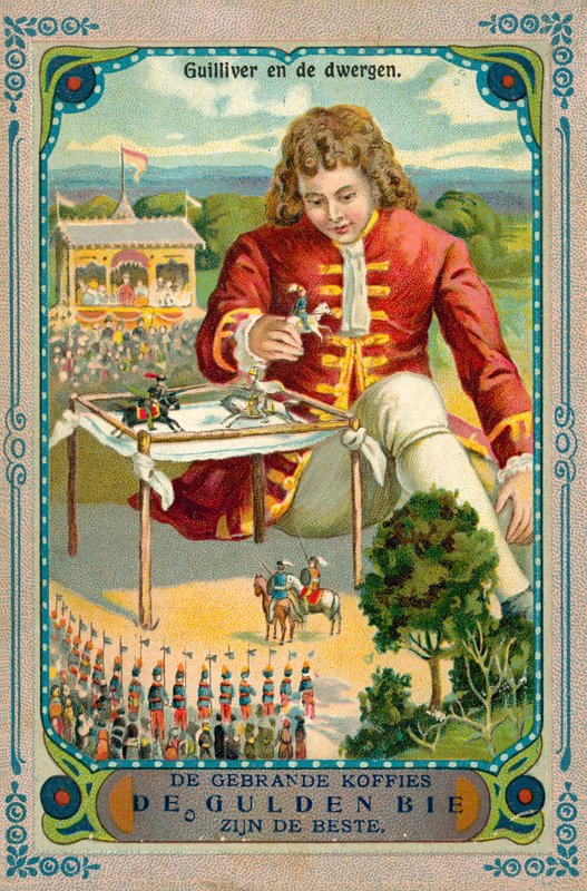 Scene fra Gullivers reiser (chromolitho) av European School