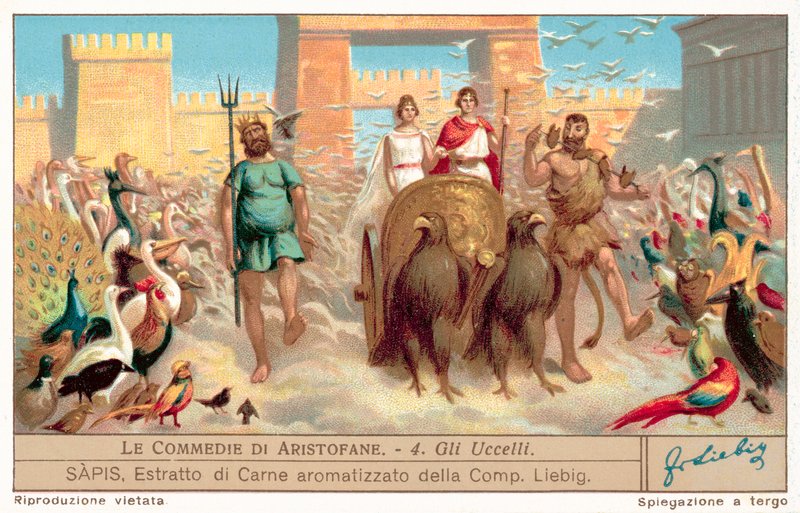 Scene fra The Birds (chromolitho) av European School