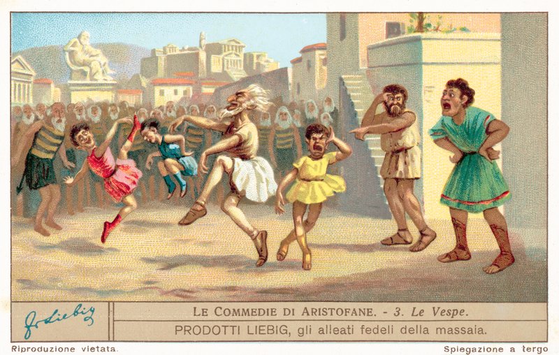 Scene fra The Wasps (chromolitho) av European School