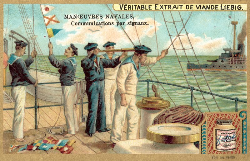 Signalering mellom skip (chromolitho) av European School