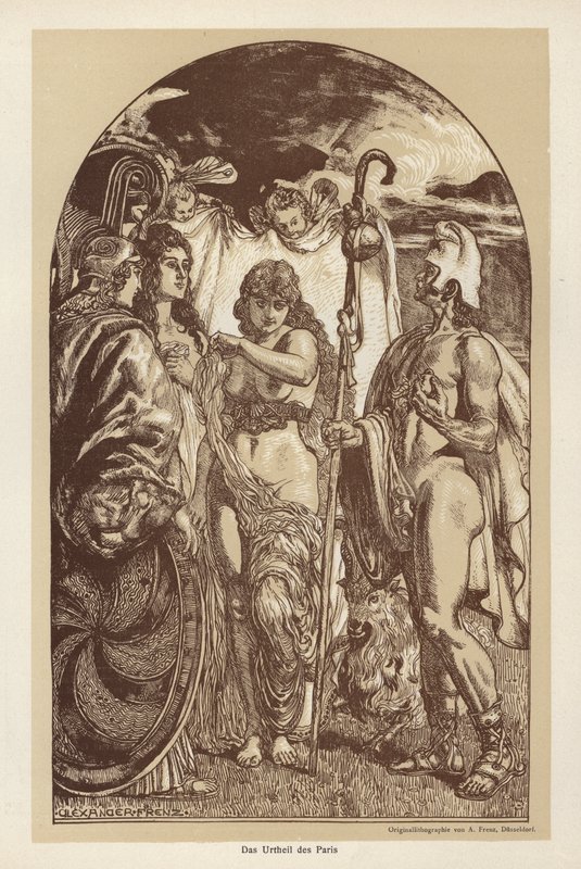 The Judgment of Paris (litho) av European School