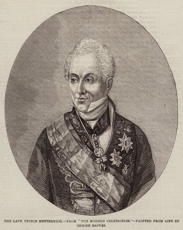 Den avdøde prins Metternich (gravering) av European School
