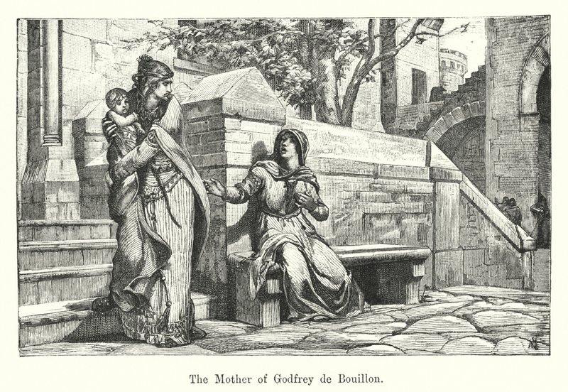 Moren til Godfrey de Bouillon (gravering) av European School