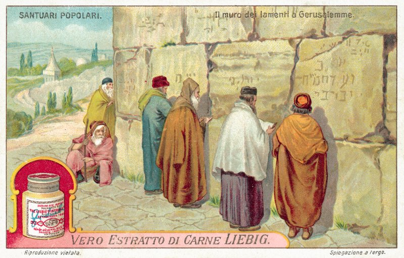 Klagemuren i Jerusalem (chromolitho) av European School