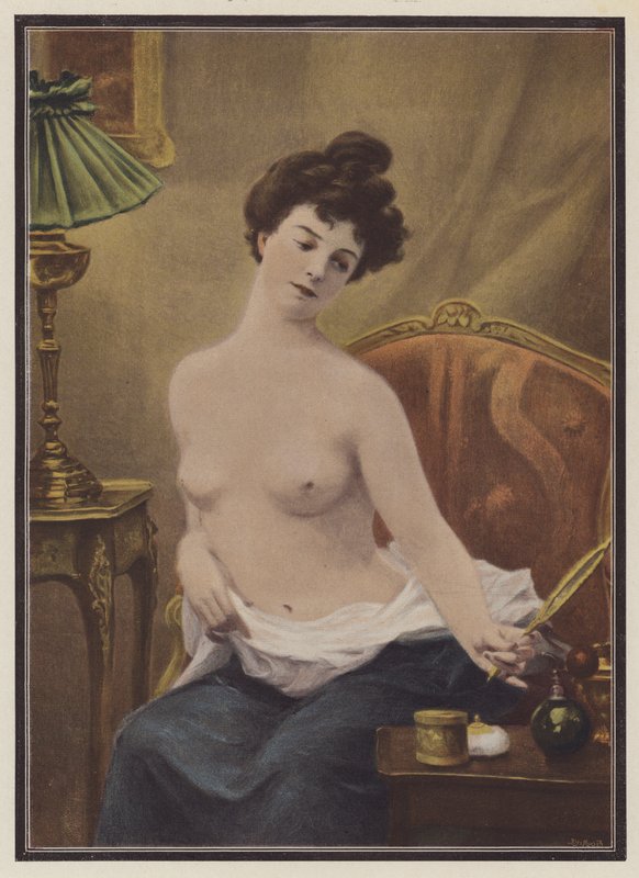 Flørten (farge litho) av European School