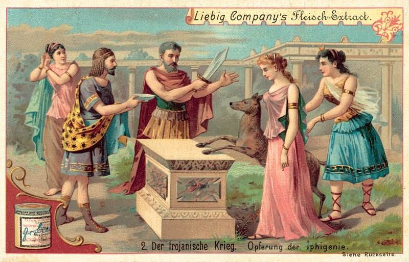 Offeret av Iphigenia (chromolitho) av European School