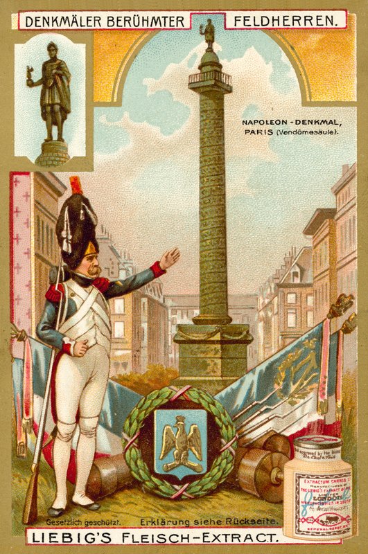 Vendome-søylen, monument til Napoleon, Paris (chromolitho) av European School