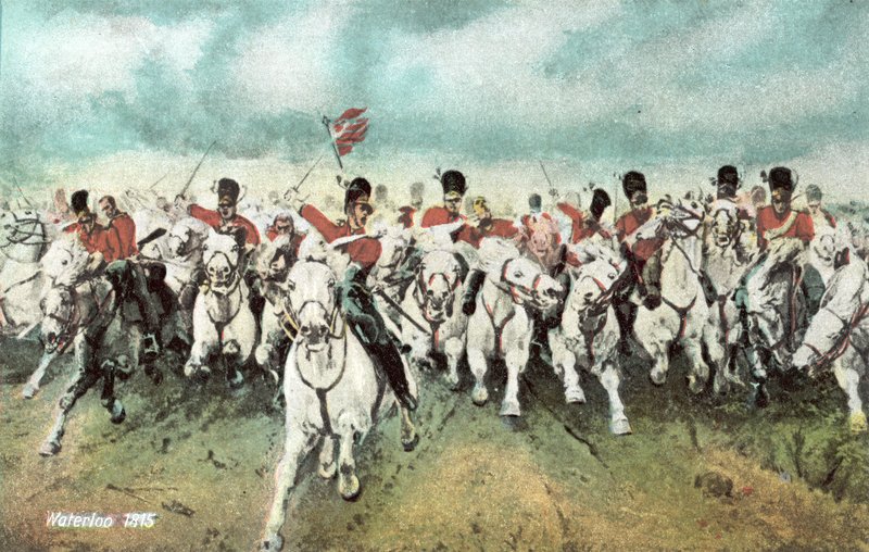 Waterloo 1815, skotsk kavaleri-ladning av European School