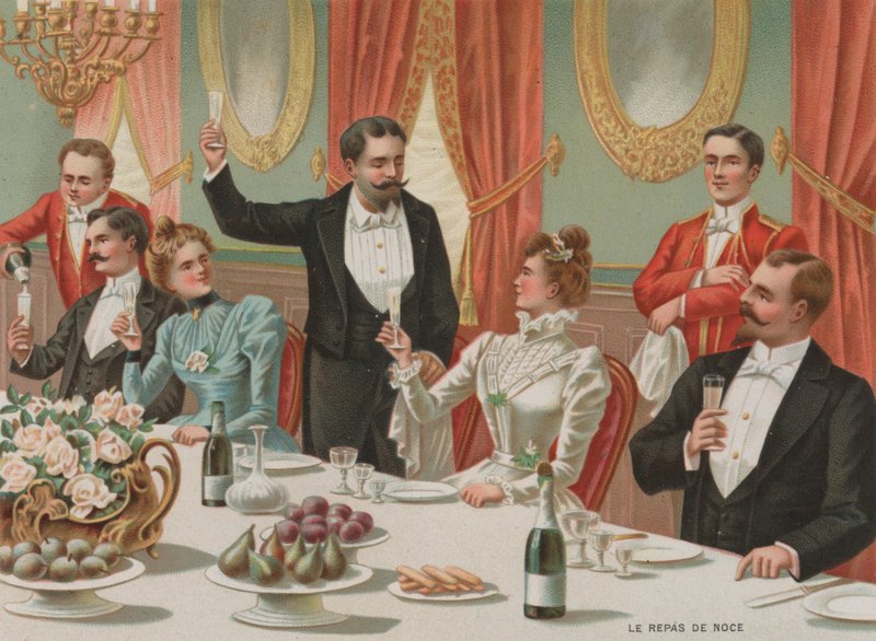 Bryllupsmåltid (chromolitho) av European School