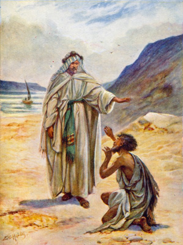Befrielse fra det onde (farge litho) av Evelyn Stuart Hardy