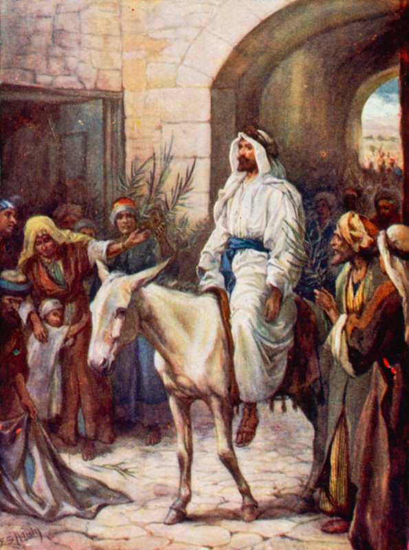 Innreise til Jerusalem (farge litho) av Evelyn Stuart Hardy