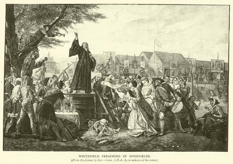 Whitefield-forkynnelse i Moorfields av Eyre Crowe