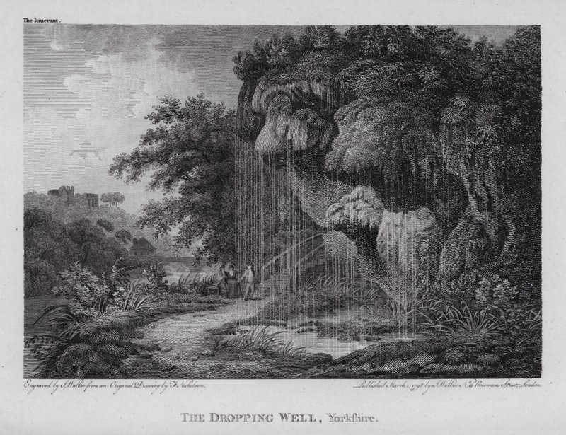 The Dropping Well, Yorkshire (gravering) av F. (after) Nicholson
