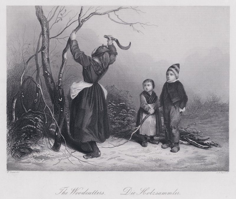The Woodcutters (gravering) av F. Grenier