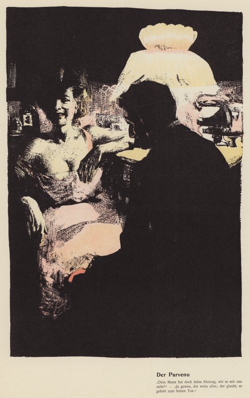 Parvenu (farge litho) av Ferdinand von Reznicek