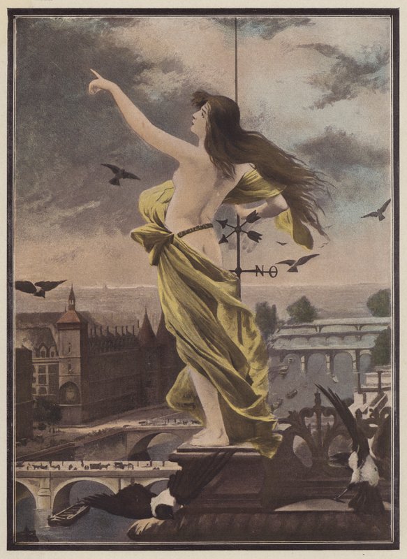 Værhanen (farge litho) av Fernand Le Quesne