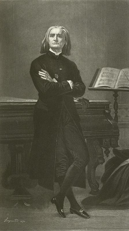 Franz Liszt (gravering) av Fortune Joseph Seraphin Layraud