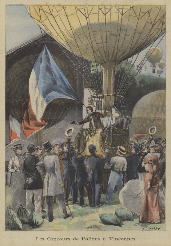 Ballongløp i Vincennes, Paris av Fortune Louis Meaulle