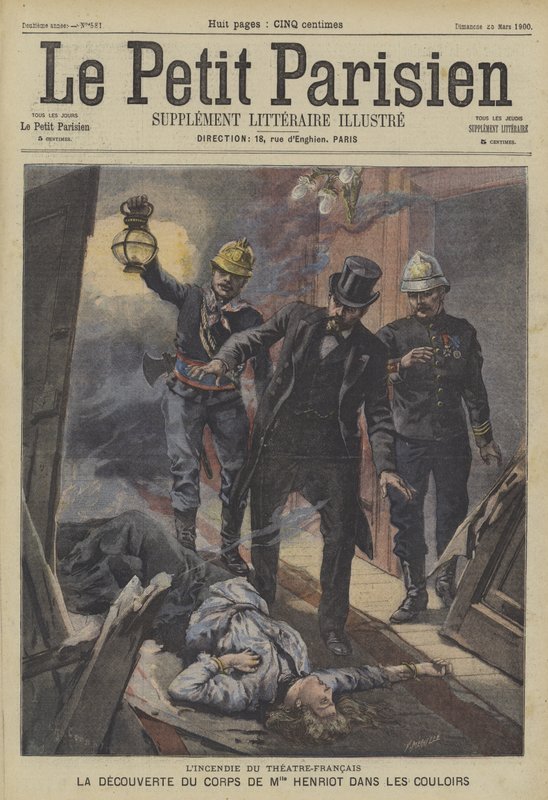 Brann på Theatre-Francais, Paris av Fortune Louis Meaulle