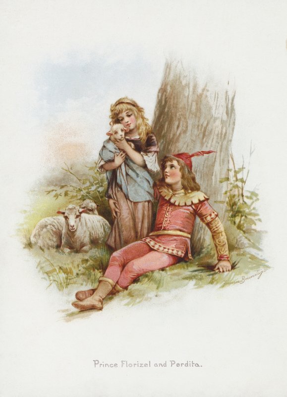 Prins Florizel og Perdita (chromolitho) av Frances Brundage