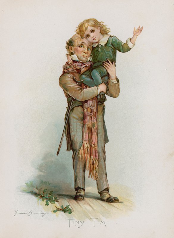 Tiny Tim (chromolitho) av Frances Brundage