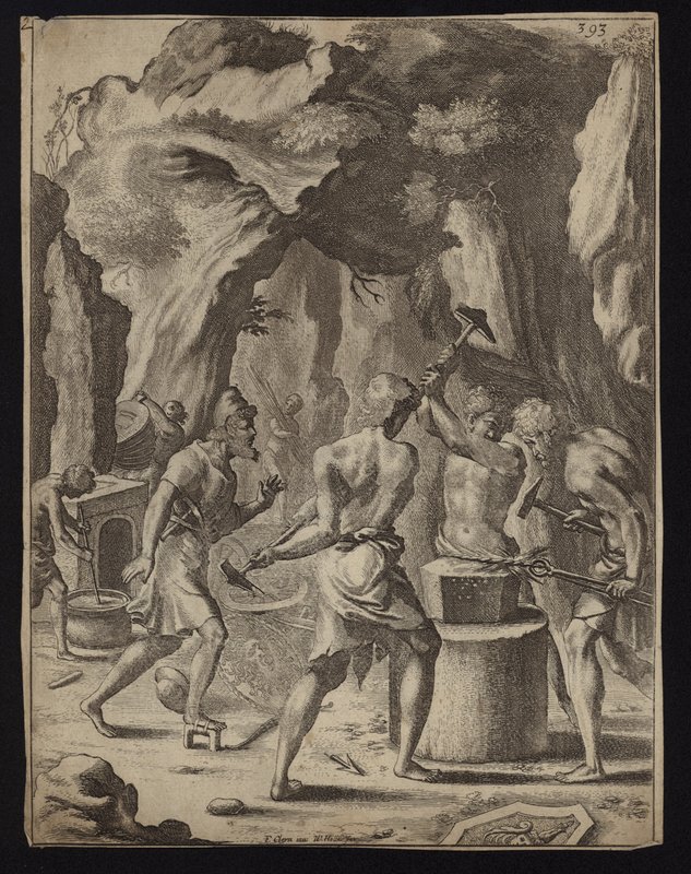Vulcan smir våpnene til Aeneas av Francis Cleyn