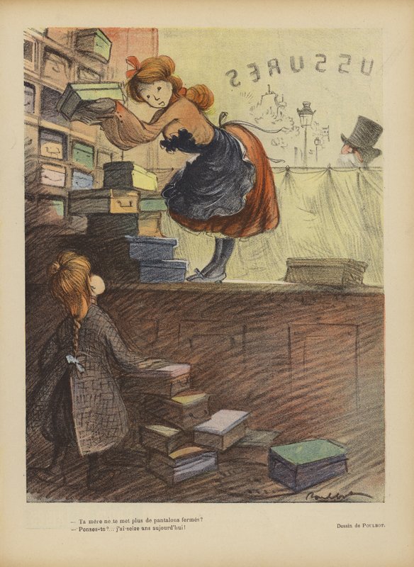 Illustrasjon for Le Rire (farge litho) av Francisque Poulbot