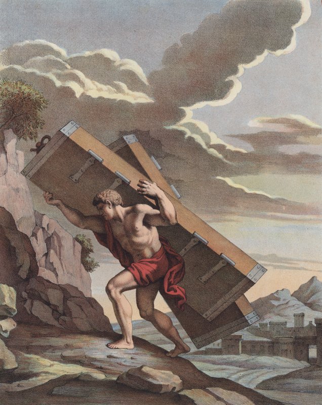 Samson bærer Gazas byporter til toppen av bakken med utsikt over Hebron av Francois Verdier