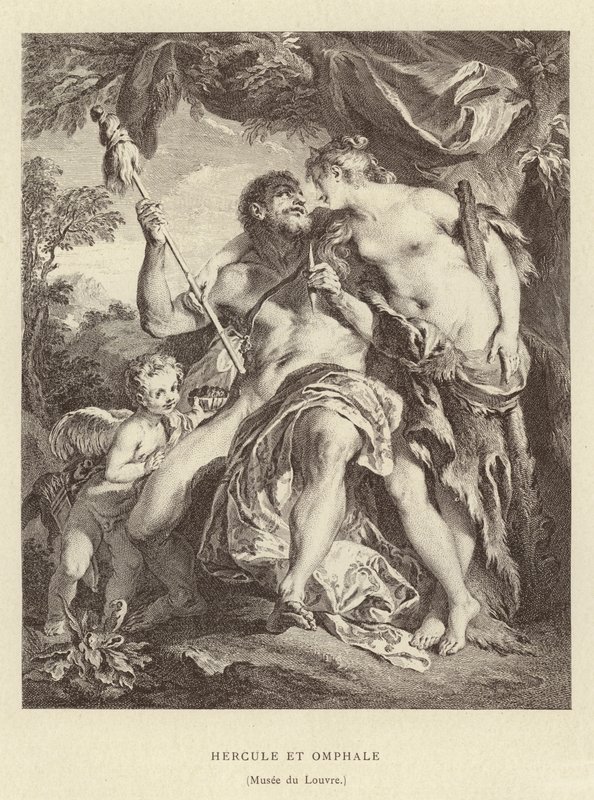 Hercules og Omphale av Francois (after) Boucher