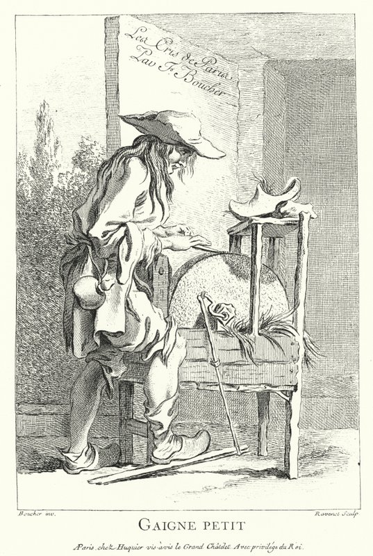 Knivsliper (gravering) av Francois (after) Boucher
