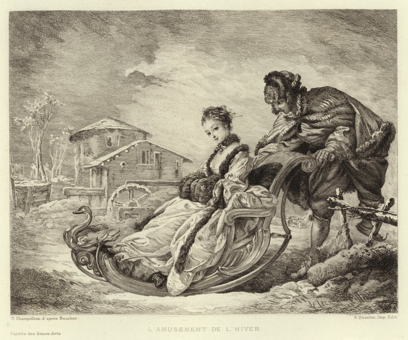 Vintermoro (gravering) av Francois (after) Boucher