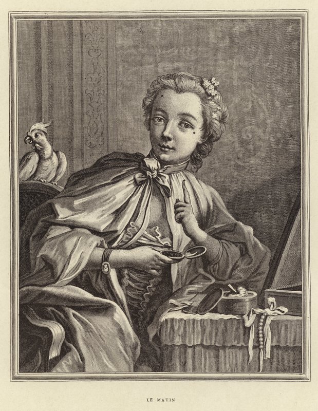 The Morning (gravering) av Francois (after) Boucher
