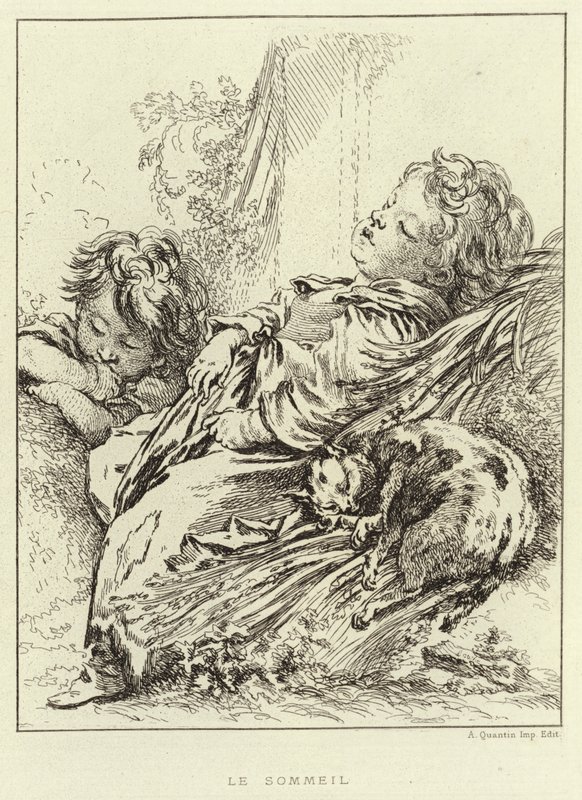 Søvn (gravering) av Francois (after) Boucher