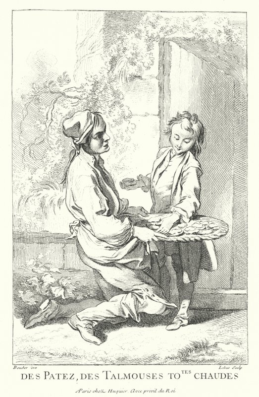 Konditorselger (gravering) av Francois (after) Boucher