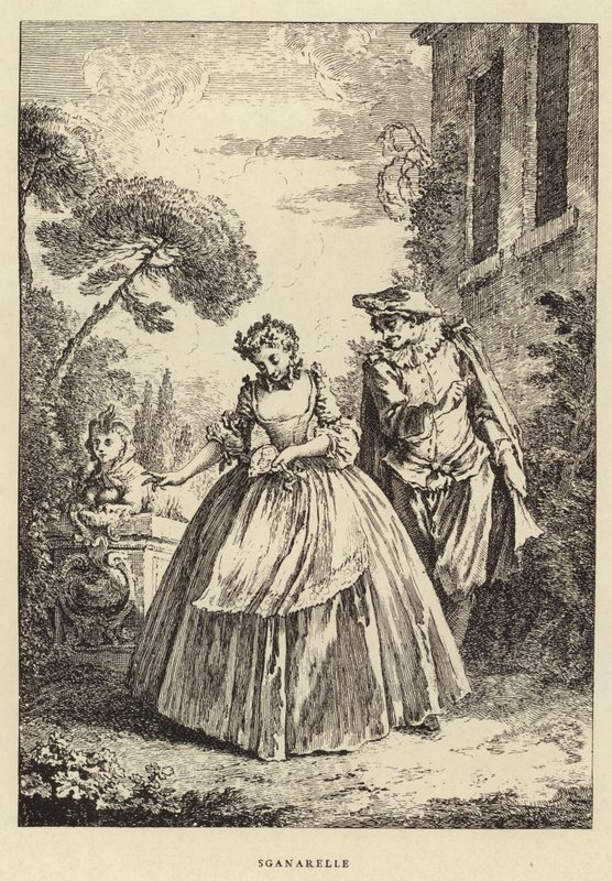 Sganarelle (gravering) av Francois (after) Boucher